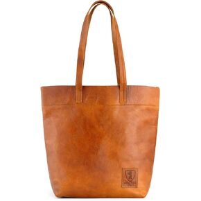 BERLINER BAGS Vintage Shopper Bag Cassie, Leather Tote Handle Bag, Handbag for Women - Brown