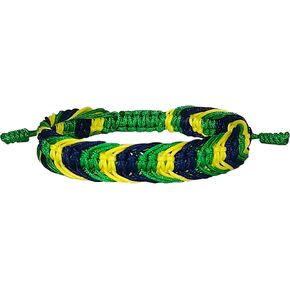 Zigvert Handmade Brazil Flag Colors Bracelet, Tibetan Wrist Wrap Bracelet,Brazil Country Proud, Brazilian Flag Color Men And Women bracelets - Adjustable Handmade Thread for Him Or Her