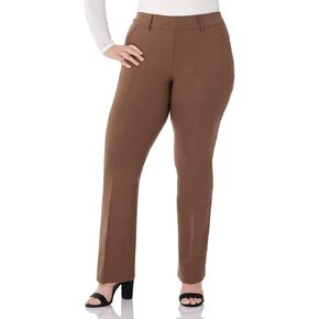 Rekucci امرأة متعرجة سهلة الراحة في سروال Barely Bootcut مقاس كبير (24W، فحمي)