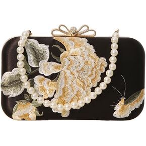 Comeon Floral Evening Clutch Purse for Women, Flower Evening Handbag for Wedding Formal Party Prom Crossbody Bag Shoulder Bag