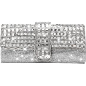 jessie Evening Bags and Clutches, Women's Rhinestone Evening Handbags Glitter Formal Evening Clutch Purses for Women Wedding