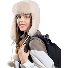 HUAMULAN Women Men Winter Trapper Hats Ear Flaps Ushanka Aviator Trooper Hunting Hat Outdoor Ski Snow Windproof Cap