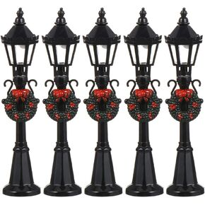 Toddmomy Christmas Mini Street Light Models 5Pcs Mini Street Lamp Christmas Small Street Lamp Dollhouse Streetlight Models Street Lamp Models for DIY Dollhouse Village Pathway