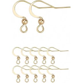 14K Gold Filled French Wire Earring Hooks, for Earring Hooks for Jewelry Making 30PCS/15Pairs