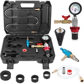 Coolant Vacuum Refill Kit Quick Coolant System Refiller Kit, Universal Adapters, Precise Flow Control Radiator Coolant Vacuum Filler Cooling System Vacuum Purge & Refill Tool Kit for Most Vehicles