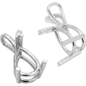 925 Sterling Silver 4-Prong Round Pendant Basket Setting for 8mm Round Faceted Gemstones or Crystals Ideal for DIY Necklaces Bracelets Charms Earrings, Sold in 3 Piece Packs