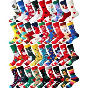 Vabean 36 Pairs Funny Men's Dress Socks Men's Novelty Socks Crew Socks Cotton Socks Bulk Colorful Socks Set for Women Men