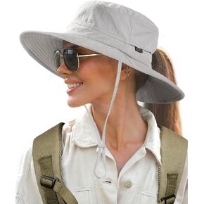 FURTALK Womens Ponytail Beach Bucket Sun Hat Wide Brim UPF 50+ Fishing Hat Outdoor Hats