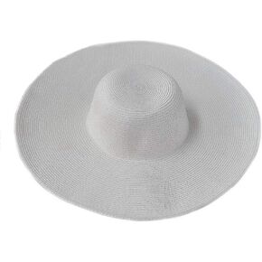1PCS Womens Wide Brim Sun Hat Summer Hat Straw Cap for Prevent Sun Rays(White)