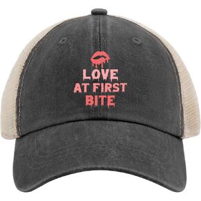 Love at First bite Golf hat Daddy hat AllBlack Womens hat Gifts for Women Sun Hat