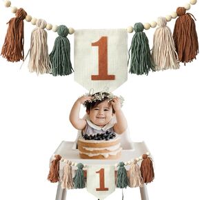 Handmade Boho 1st Birthday High Chair Banner Party Decoration For Girl Baby Shower Wall Hangings Decorative For Kids Bedroom