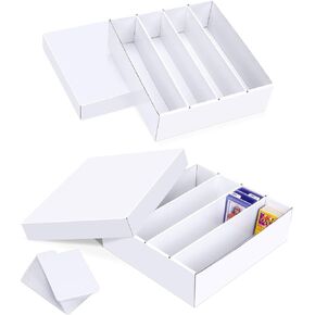 Trading Card Storage Box, 3200 Count Cardboard Storage Box with Divider for Sports, Tcg, Mtg Card(1 Pack)