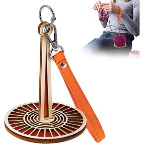 ZXINU Portable Wrist Yarn Holder, Wrist Yarn Holder for Crocheting, Leather Wristband Design Detachable Hand Knitting Auxiliary Tool for Craft Lovers (Orange)