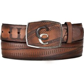 Cuadra Men's Cowboy Belt in Genuine Leather Brown CV494RS