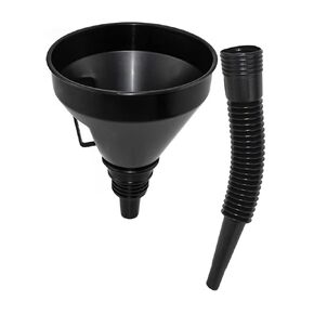 Wide Mouth Universal Spout Funnel with Flexible Extension Nozzle Hose - Easy Filling for Automobiles, Hedge Trimmers, Chainsaws, Leaf blowers or Lawn mowers