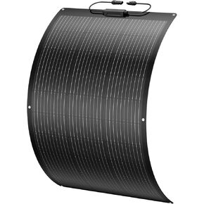 BougeRV Arch 200 Watts Fiberglass Flexible Solar Panel, Portable Bendable 12 Volts 10BB Mono Cell for RV Camping Home Boat Marine Curve Surface Black