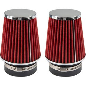High Flow Cold Air Intake Filters System Kits Fit for 2009-2019 370Z, 2008-2013 G37 3.7L V6 Aluminum Chrome (red)
