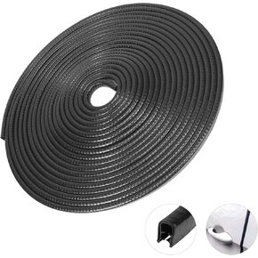16.4Ft(5M) Auto Door Edge Guards,No Glue Car Door Protector Edge Guards,U Shaped Rubber Car Door Edge Guard with Built in Metal Clips for Trucks Sedans SUV(Black)