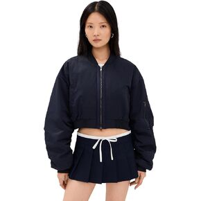 MOON RIVER Women's Oversized Bomber Jacket