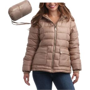 Jessica Simpson Women's Puffer Jacket - Full Zip Up Insulated Quilted Jackets for Women - Cozy Women Winter Coats (S-XL)