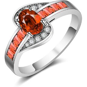 14K Black Gold Plated Statement Ring, Crystal Silver Band Rings Promise Rings for Women Jewelry Gifts - Purple/Red Cubic Zirconia emo Ring - Mothers Day Gifts