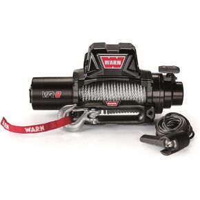 WARN 96805 VR8-S Electric 12V Winch with Synthetic Rope: 3/8" Diameter x 90' Length, 4 Ton (8,000 lb) Pulling Capacity