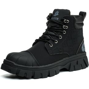 Waterproof Steel Toe Boots For Men 6 Inch Leather Ankle Safety Boots Indestructible Lightweight Construction Boots Non Slip Resistant Work Boots