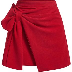 SweatyRocks Women's Bowknot Mini Skirt Ruched A Line High Waist Summer Skirts