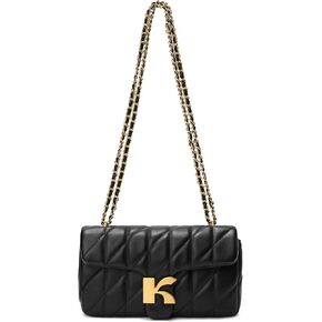 Keyli Crossbody Shoulder Bag and Satchel Purses for Women,Luxury Leather Quilted Clutch Evening Bag with Chain Strap