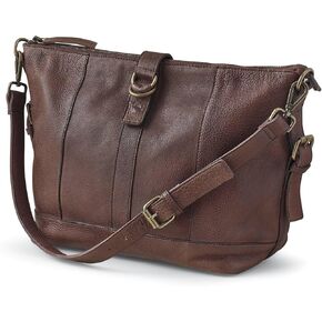 Genuine Leather Shoulder Bag, Rich Chocolate Brown Purse for Women, Handbag with Multiple Pockets, Top Zip Closure, Adjustable Strap