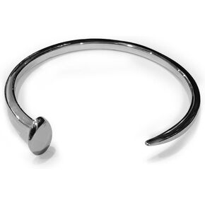 Silver Plated Railroad Spike Cuff Bracelets for Men and Women | Adjustable Cuff Bangle | Lightweight Everyday Jewelry