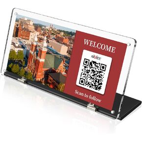حامل رمز الاستجابة السريعة الأكريليك NIUBEE: حامل علامة قابل للتعديل للمتاجر - حامل عرض ورق خلفي مائل شفاف للمعارض التجارية ومعارض العمل