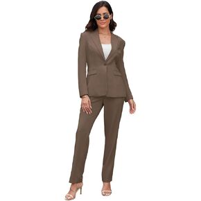 Women's Suits for Work Professional, 2 Piece Office Work Suit Set, Slim Fit One Button Blazer Jacket and Pants Set