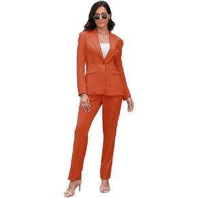 Women's Suits for Work Professional, 2 Piece Office Work Suit Set, Slim Fit One Button Blazer Jacket and Pants Set in Kuwait