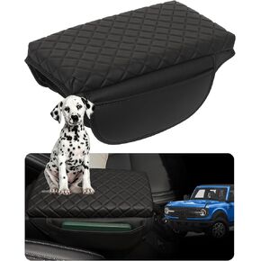 Console Cover for Bronco 2021-2024 Leather Center Console Cover Armrest Cover with Pocket Prevent Dog Scratches Arm Rest Pad for Bronco Accessories 2 or 4 Door (for Bronco 21-24)