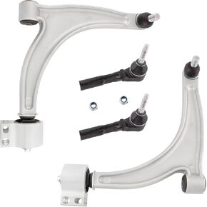 2x Front Lower Control Arms with Ball Joint + 2x Outer Tie Rods Fit For Chevrolet Malibu 2004-2012, For Pontiac G6 2005-2010, For Saturn Aura 2007-2009 Replace# K620179 K620180 ES800086