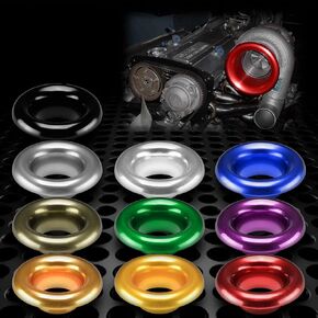 3.5" Green Short Ram Cold Air Intake Turbo Horn Aluminum Alloy Velocity Stack Adapter Kit