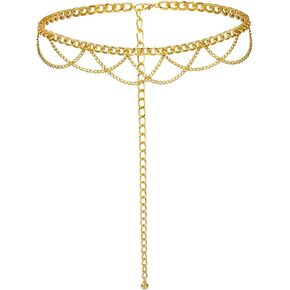 OIDEA Waist Chain Belt for Women: Gold Chunky Belt Chain Metal Sweater Belt Ladies Adjustable Link Belly Chain Body Chain Jewelry in Saudi Arabia
