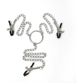 Nipple Clamps with Stainless Steel Body Chain for Women Adjustable Pressure Nipple Clamp Non Piercing Body Jewelry for Mens Women Faux Body Jewelry