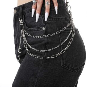 Bounzhi Hip Hop Pant Chain Acrylic Jean Chain Punk Wallet Chain Rock Pocket Chain for Men and Women (A)