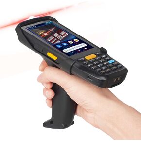 Android 11.0 Barcode Scanner with Pistol Grip, Handheld Mobile Computer Rugged PDA with Honeywell N6603 2D Code Reader 4" Glove Touch Screen 4400mAh 4G LTE NFC GPS WiFi GMS Data Collector