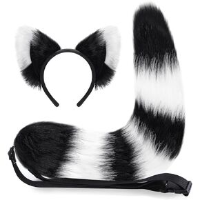 مجموعة آذان القط وذيل الثعلب الذئب، زي تنكري للقطط وولف من الفرو الصناعي، حفلة عيد الهالوين للنساء in Kuwait