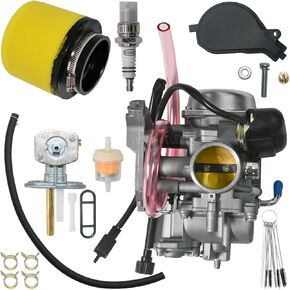 0470-737 0470-843 Carburetor for Arctic Cat ATV 350 366 400 2008-2017 with Fuel Petcock Switch and Air Filter