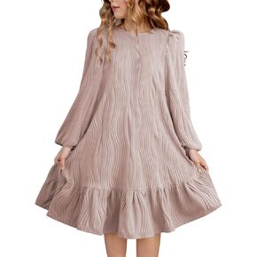 blibean Teen Girls 2024 Fall Dresses Kids Long Sleeve Boho Dress Size 6-15 Years