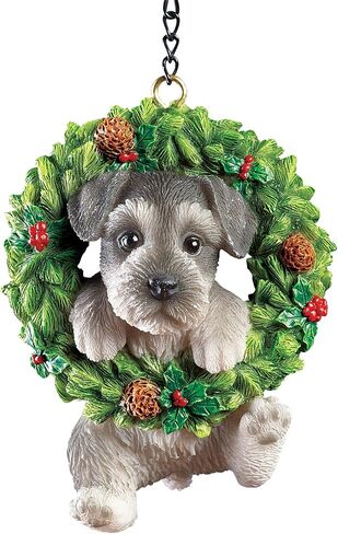 Collections Etc Hand Painted Pet-in-Wreath Hanging Christmas Tree Ornament in Saudi Arabia