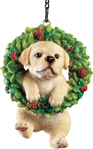 Collections Etc Hand Painted Pet-in-Wreath Hanging Christmas Tree Ornament in Saudi Arabia