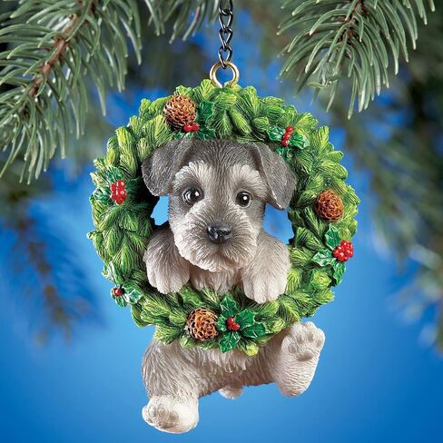 Collections Etc Hand Painted Pet-in-Wreath Hanging Christmas Tree Ornament in Saudi Arabia