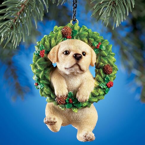 Collections Etc Hand Painted Pet-in-Wreath Hanging Christmas Tree Ornament in Saudi Arabia