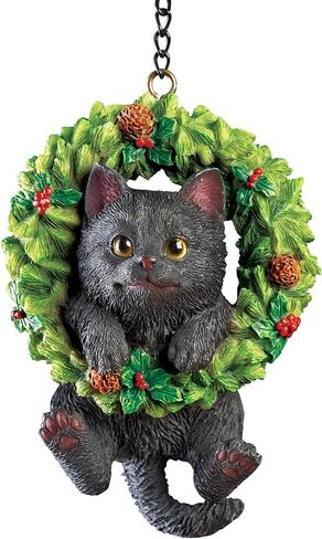 Collections Etc Hand Painted Pet-in-Wreath Hanging Christmas Tree Ornament in Saudi Arabia