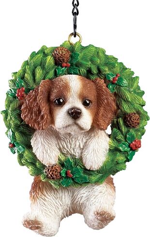 Collections Etc Hand Painted Pet-in-Wreath Hanging Christmas Tree Ornament in Saudi Arabia